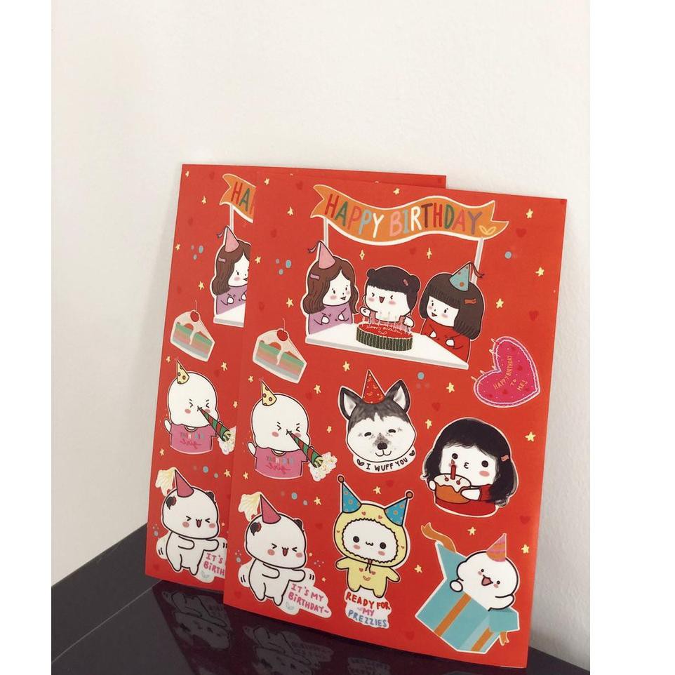 

Dijual_murah Pluffyschoice Birthday A5 Sticker Pack 2020 Edition B37F01 makasih