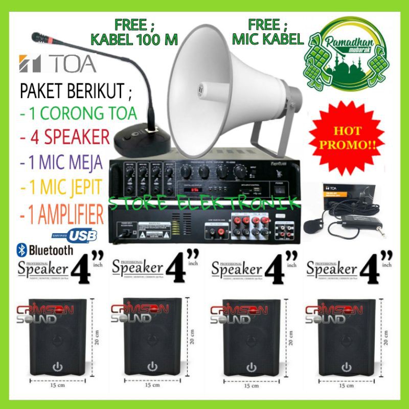 Paket Sound System TOA Mesjid Atau Mushola Indoor - Outdoor Promo.!!