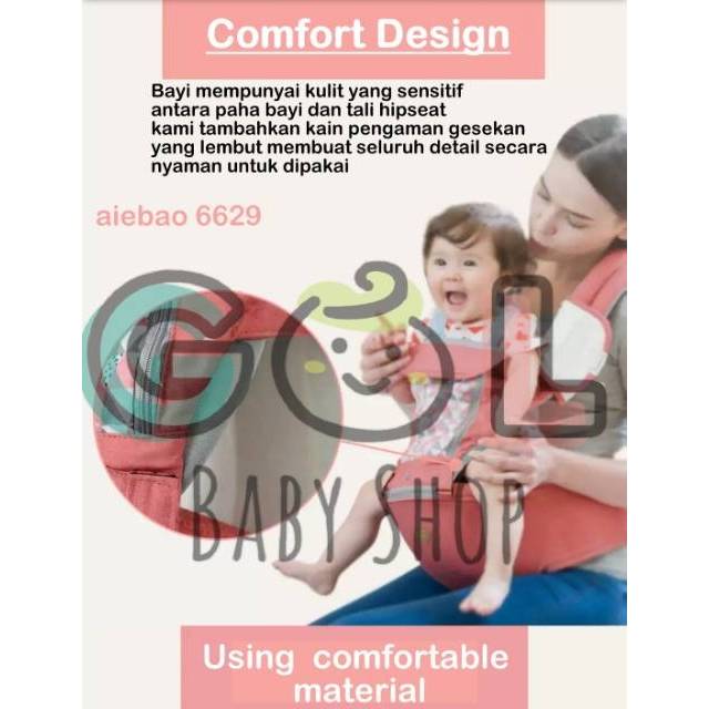 Gendongan Bayi Baby Carrier Hipseat Hip Seat Carrier Aiebao Diamond 6629 (6608 6609 6618 6626 6627)