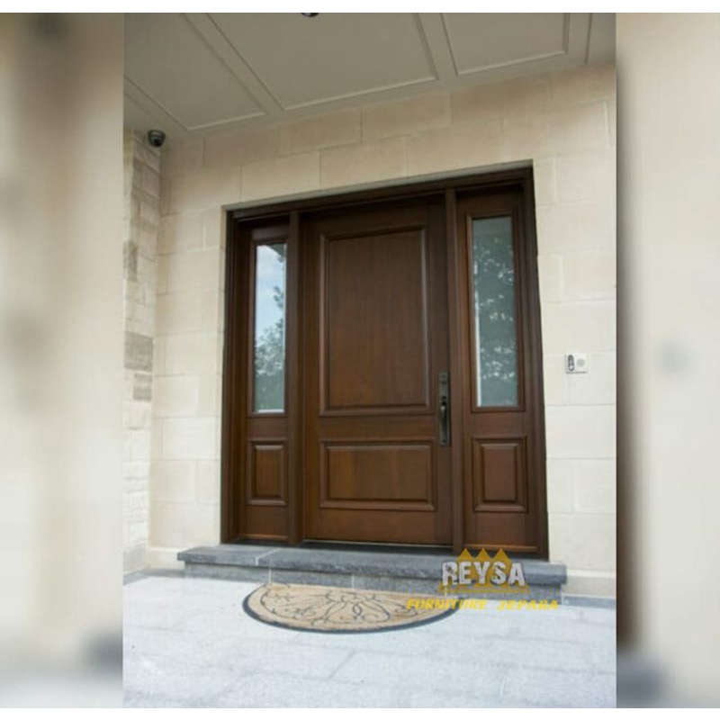 pintu utama pintu rumah jati minimalis perhutani