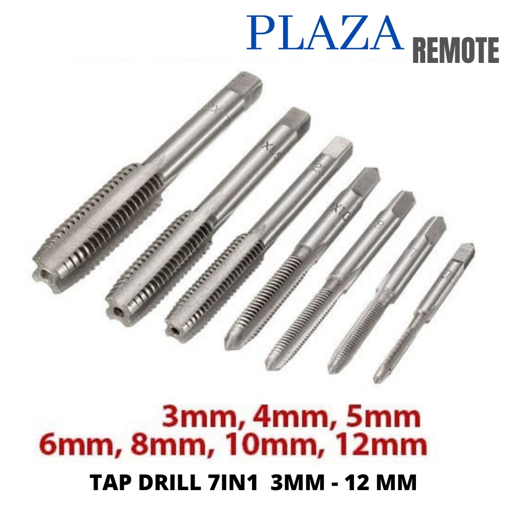 HAND TAP TAB SNEI Pembuat /perbaikan slek Set Mata Bor Tap Metrik 3 - 12 MM 7IN1