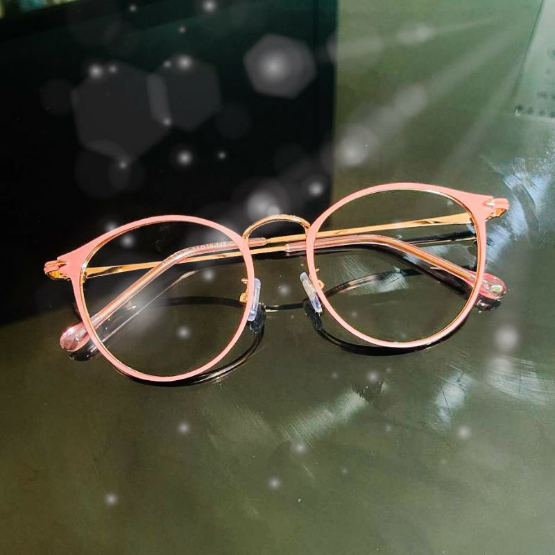 2 In 1 Kacamata lensa photocromic PINK anti radiasi Wanita  kacamata komputer Anti Silau fotocromic