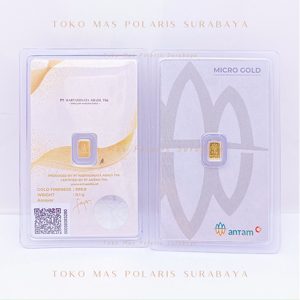 Logam Mulia Emasku Hartadinata Abadi 0.1 gram emaskita LM Emas Mini Gold 24K Microgold ANTAM