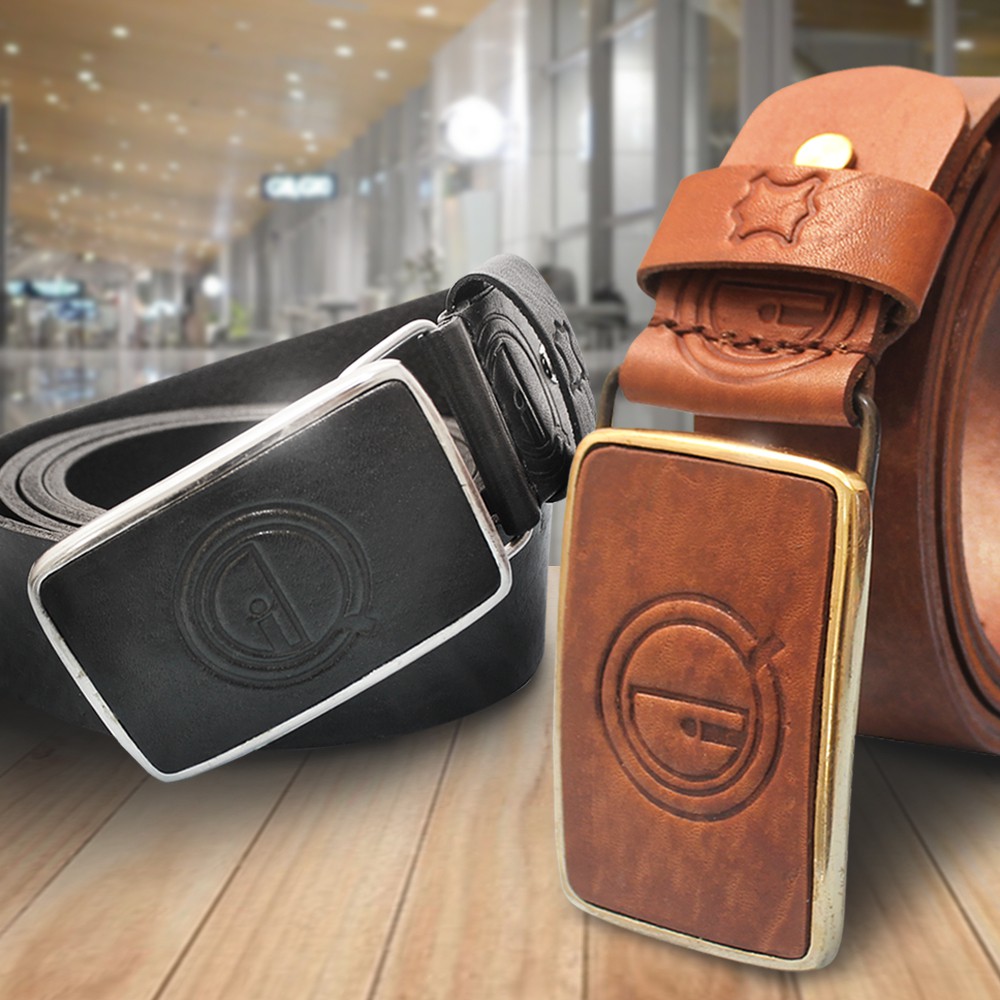 Sabuk pria Gesper Qi Leather PREMIUM