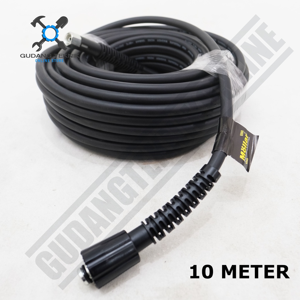 Selang Jet Cleaner 10 Meter MOLLAR 400Bar Cuci Motor Mobil -  Selang Steam Mobil Motor 10M PVC