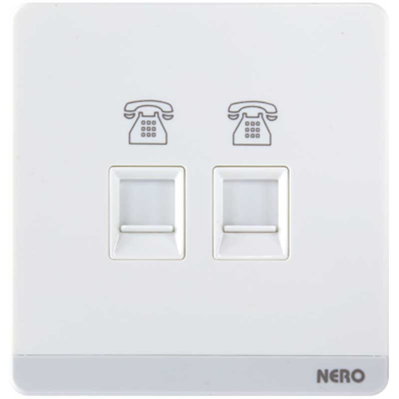 DECORA Q7PH2-White 2 Gang Telephone NERO