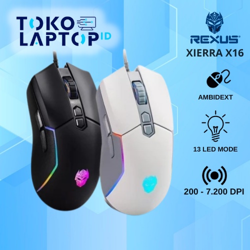 Rexus X16 Xierra Wired RGB Gaming Mouse Garansi Resmi