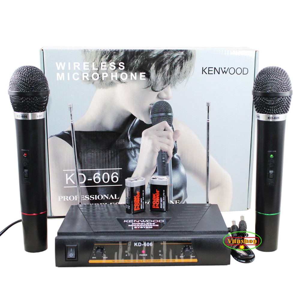 Microphone Wireless Double  Mic Kenwood KD-606 Microphone / Mikropon Tanpa Kabel