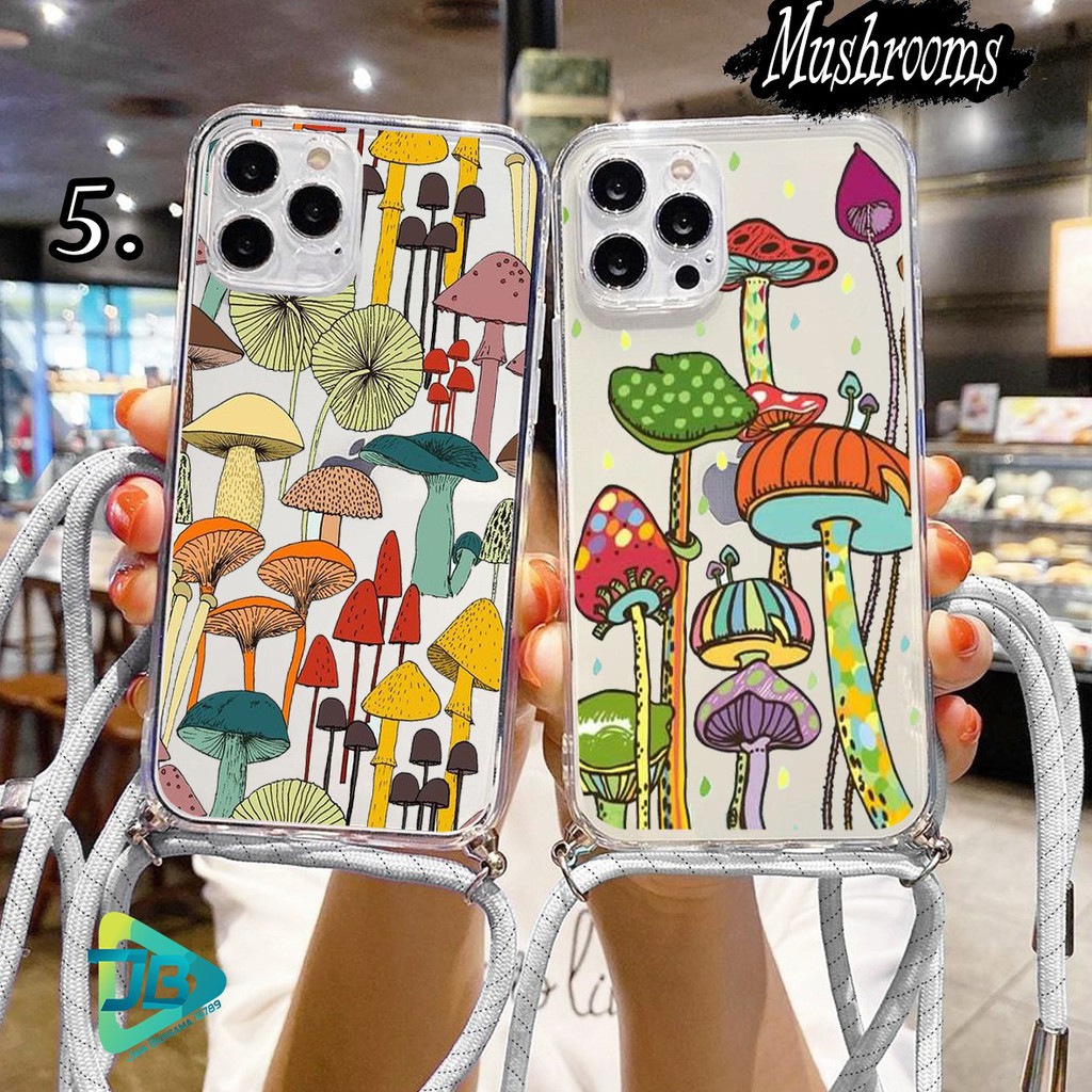 Softcase Slingcase Lanyard Bening MUSHROOM Oppo A1k A3s A5s A7 A12 A11k F9 A15 A52 A72 A92 JB4111