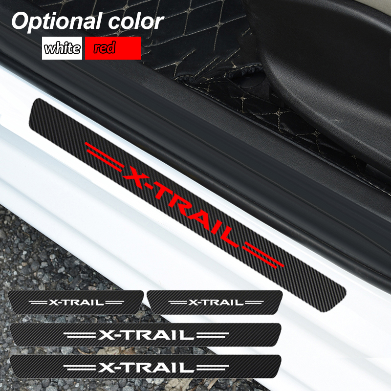 4pcs Stiker Sill Pintu Bahan Serat Karbon Untuk Nissan X-Trail Xtrail T30 T31 T32 2002-2021