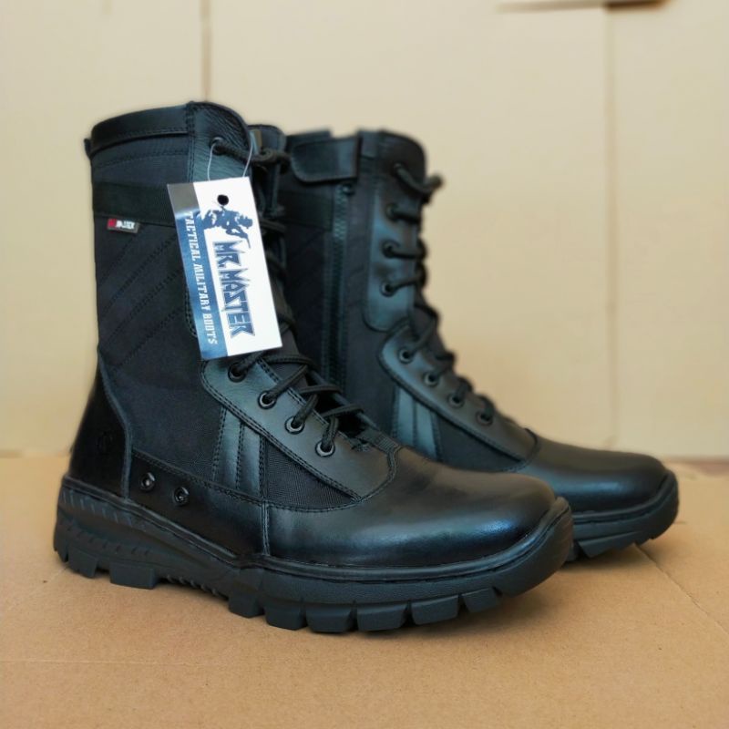 SEPATU PDL KULIT SAPI ASLI MODEL TERBARU MERK MR MASTER SEPATU PDL DINAS LAPANGAN TNI POLRI SECURITY SATPAM SEPATU BOOTS PRIA