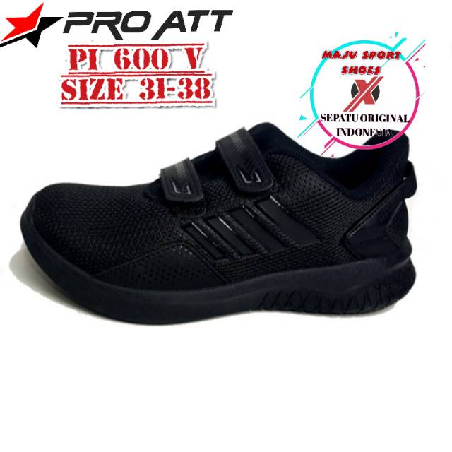 PRO ATT PC 950 V / PRO ATT PI 600 V / PRO ATT PA 700  V PEREKAT - SEPATU SEKOLAH ANAK-ANAK PRO ATT PEREKAT / SEPATU PRO ATT PEREKAT HITAM PUTIH /SEPATU HITAM POLOS