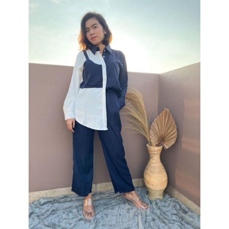 Setelan Kemeja Kekinian Oneset Shakila Import