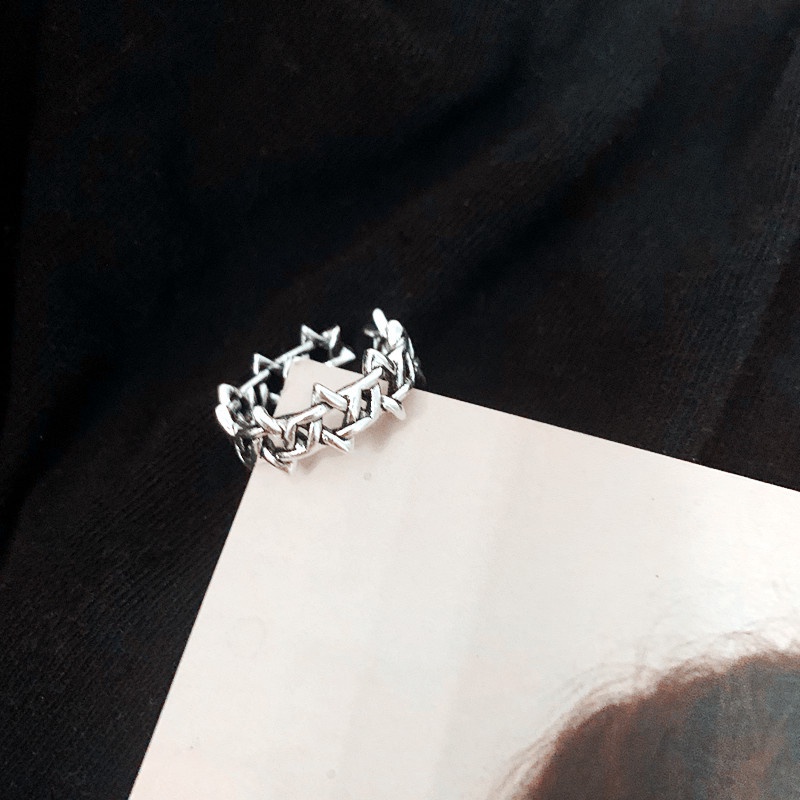 Cincin Adjustable Desain Bintang Gaya Retro Untuk Wanita