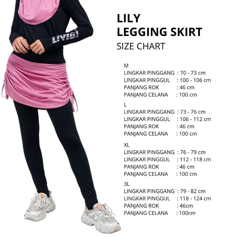 Livigi - Lily Legging Skirt Black - Rok Olahraga Wanita