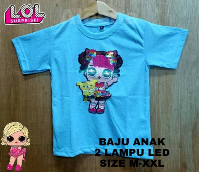 Rully68 _kaos Anak 2 lampu lem / kaos Anak katun murah tapi mewah