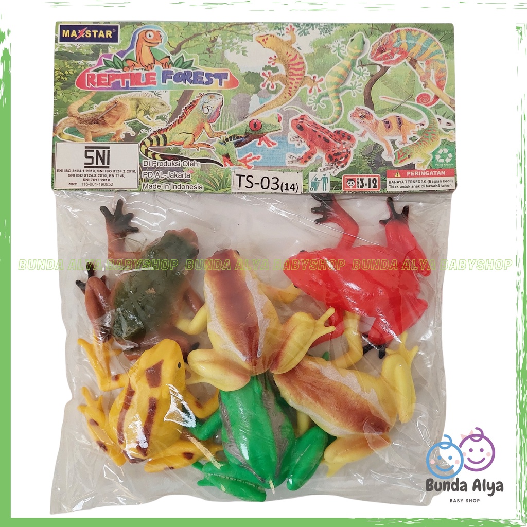 Mainan Kodok Karet Warna - Mainan Kodok Kodokan Set Mainan Anak Isi Banyak Reptile Forest - Mainan Binatang Kodok - Mainan Anak  Figure Frogs