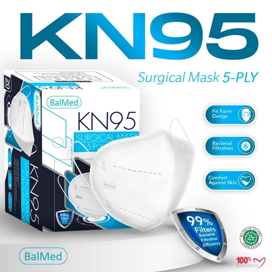 Jual MASKER BALMED KN95 5PLY ISI 20PCS PREMIUM SURGICAL MASK | Shopee ...