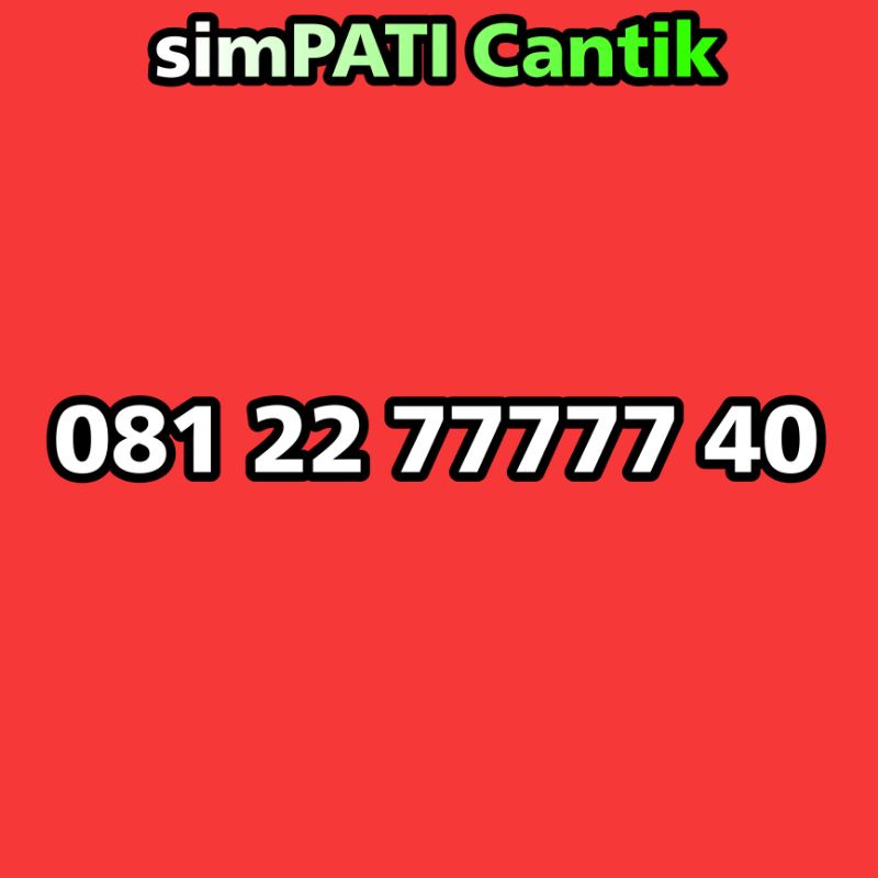 Kartu Perdana Nomor Cantik Simpati 77777 Nomor Cantik Telkomsel 4G LTE 7777