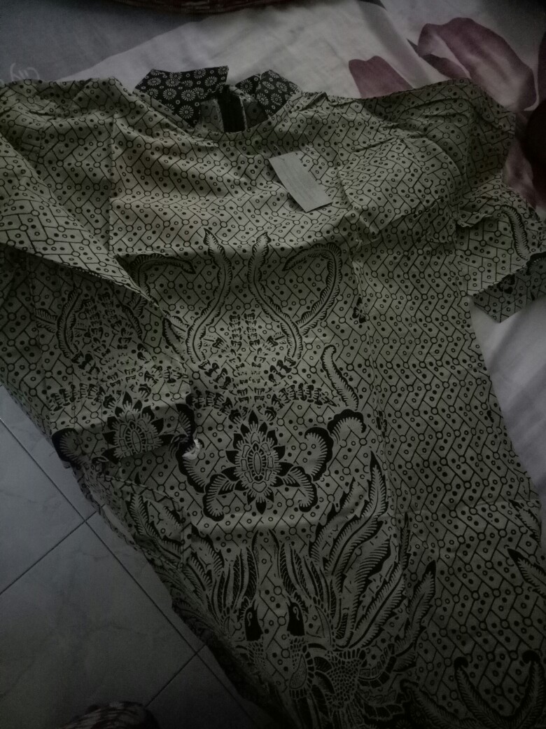 Batik Tunik Shibori Modern Kondangan Kekinian Kerja Kantor Seragaman Tunik Monochrome