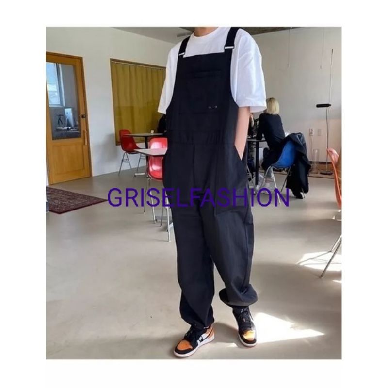 Jumpsuit Pria Lurus Celana Cargo