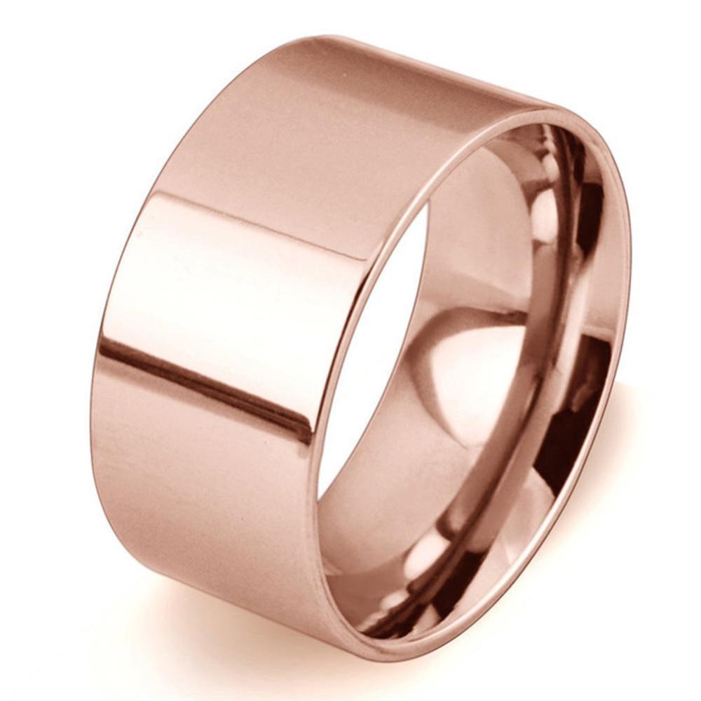 Timekey Cincin Kawin / Tunangan Stainless Steel 10mm Warna Silver / Gold / Rose Gold Untuk Pria / Wanita A6K4