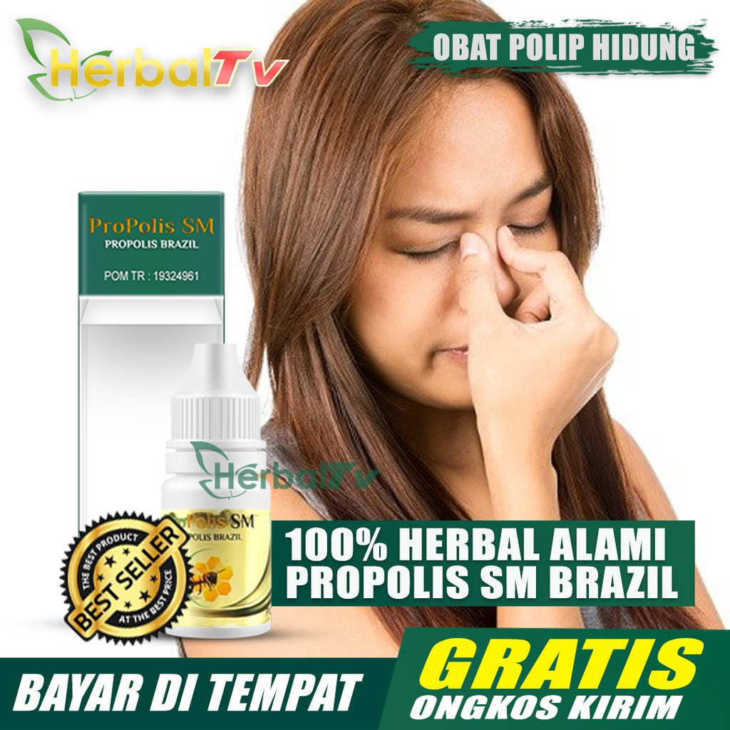 Obat Tetes Polip Hidung - Pilek Menahun - Polip Sinus Sinusitis - Hidung Kesumbat Herbal Propolis