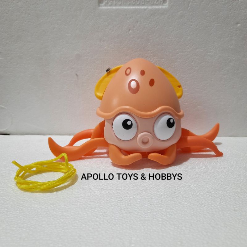 MAINAN ANAK CUTE OCTOPUS BISA JALAN DI DALAM AIR DAN DI AIR DITARIK