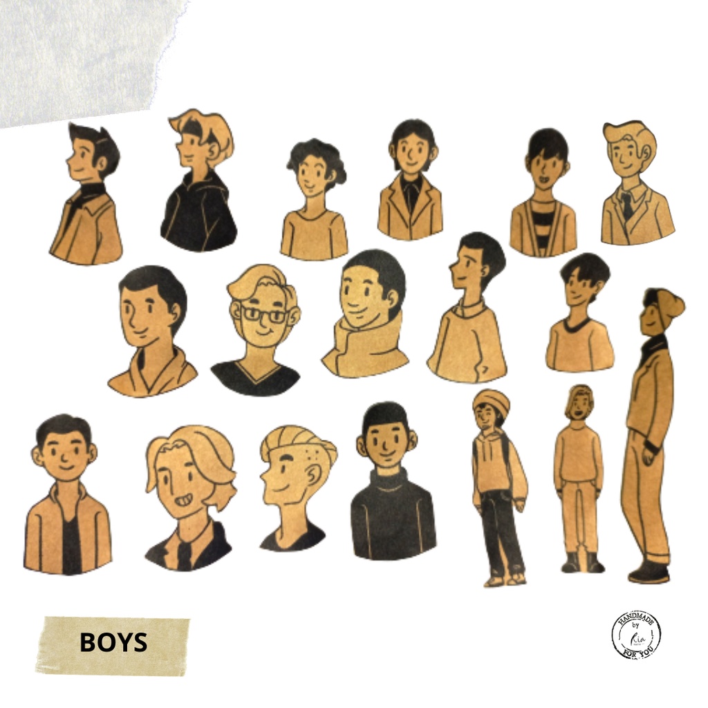 

Boys Sticker Kraft diary jurnal planner book stiker decorative aesthetic