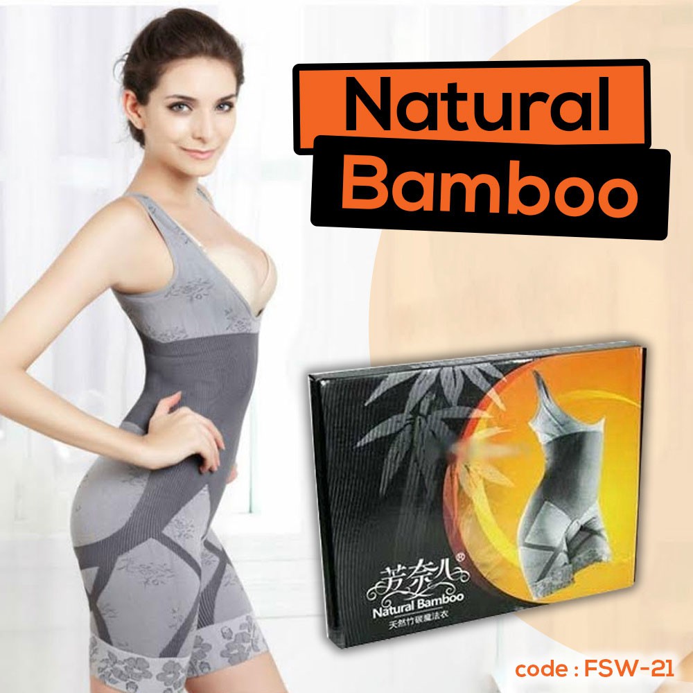 Natural Bamboo Slimming Suit Korset Pakaian Pelangsing Tubuh Asli Original Elastis Nyaman Body Slim