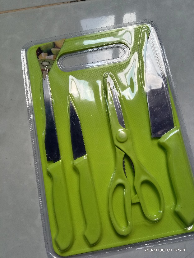 Pisau Set 5in1 Talenan Gunting Peralatan Dapur Pisau Dapur Set Talenanset Gunting Dapur Banjarmasin