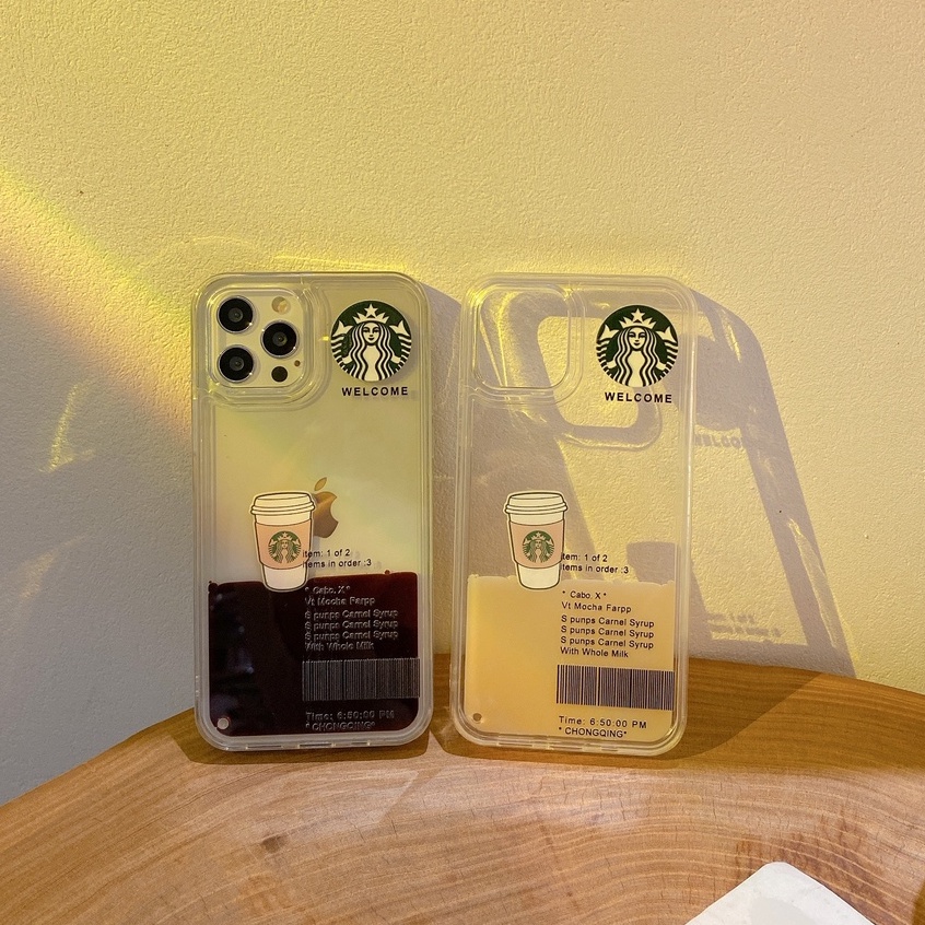 Creative Coffee Quicksand iPhone Case (Untuk Iphone 6 - iphone 13 Pro Max) Casing iPhone Populer