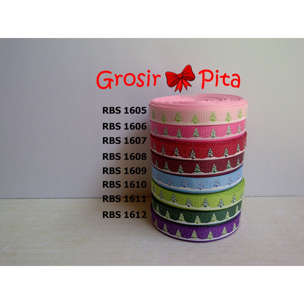 

(25 yard) Pita Grosgrain Motif Natal RBS 1605,1606,1607,1608,1609,1610,1611,1612 | Pita Christmas | Toko Bahan Craft | Grosir Pita