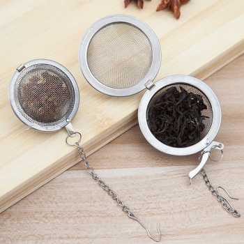 Saringan Teh Stainless Saringan Teh Tea Bundar Saringan Wedang Uwuh Reusable Tea Infuser Strainer Stainless Steel