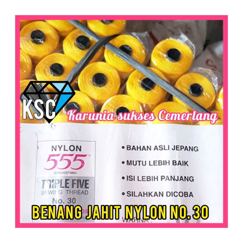 BENANG JAHIT NYLON TRIPLE FIVE NO 30 / BENANG JAHIT NILON NO 30 / BENANG JAHIT 555
