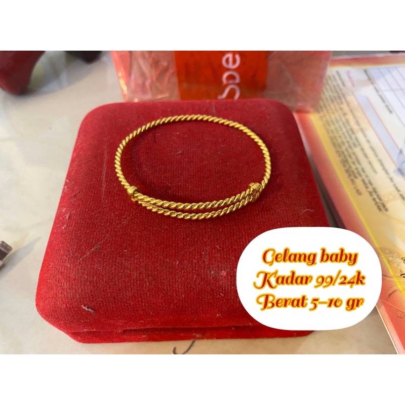 Gelang bayi emas 24k kadar 99/24k