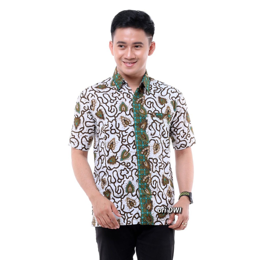 Bswart Batik Hrb026 Kenongo Hem Pendek Padi Pekalongan M L Xl Batik Pria Murah Modern Grosir Batik