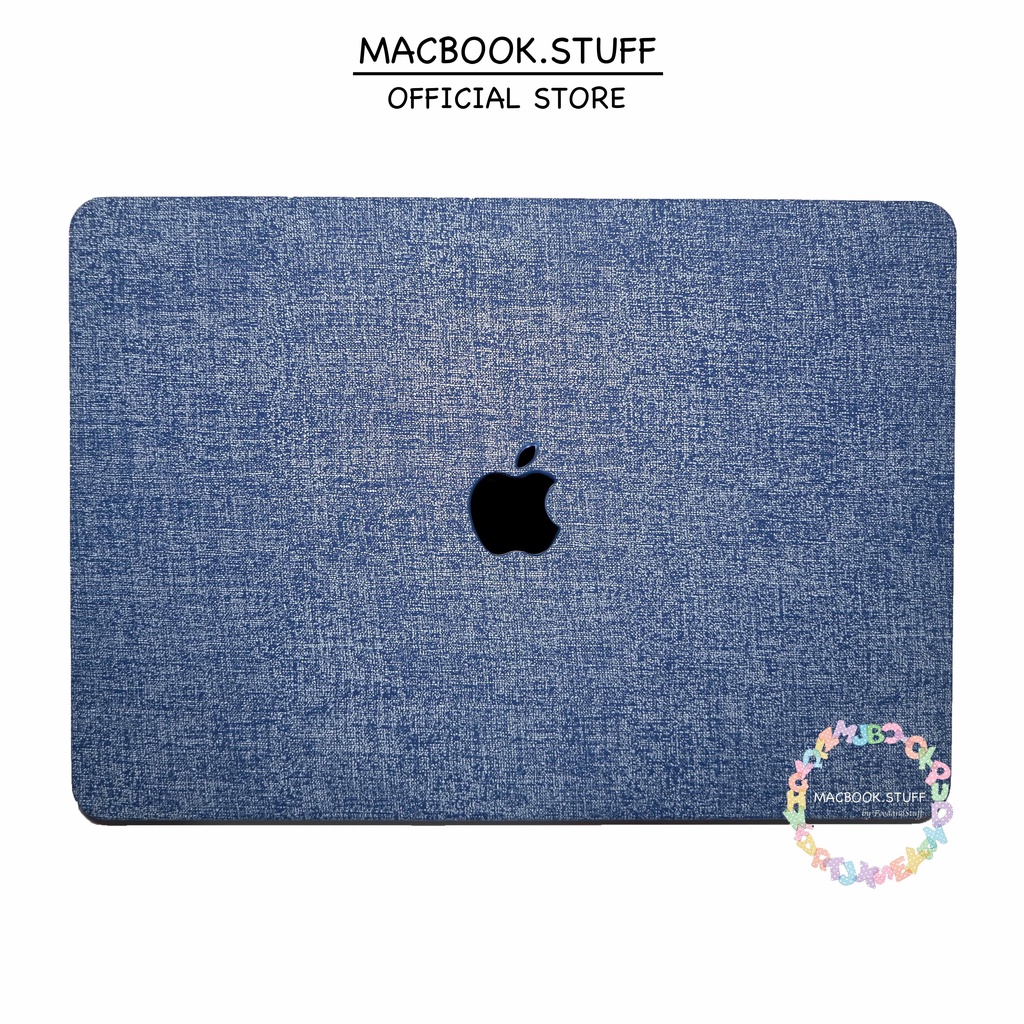 MACBOOK Case LEATHER MOTIF JEANS DENIM BLUE NEW AIR PRO RETINA 11 12 13 14 15 16 INCH NON /  WITH CD ROOM / TOUCHBAR / TOUCH ID / M1 2020 2021 2022