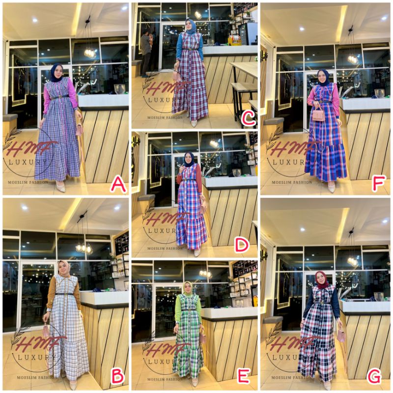 Ready.. Vivie Dress by HMF Gamis Muslim Original