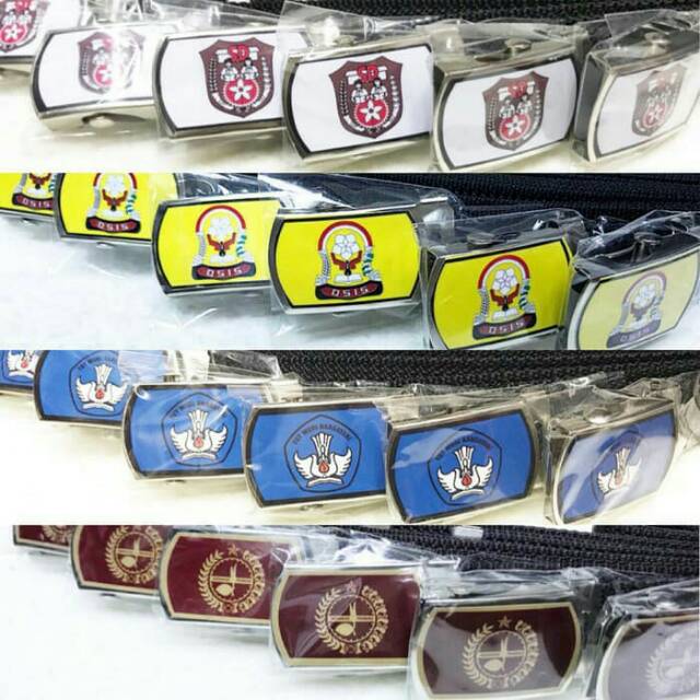 

Gesper sekolah logo custom / bahan tali nilon