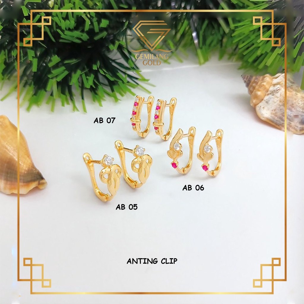 ANTING EMAS KADAR 300 (6K) & 375 (8K) MODEL LOVE, KUPU - KUPU, PITA BUTTERFLY, BUNGA ANTING EMAS WAN