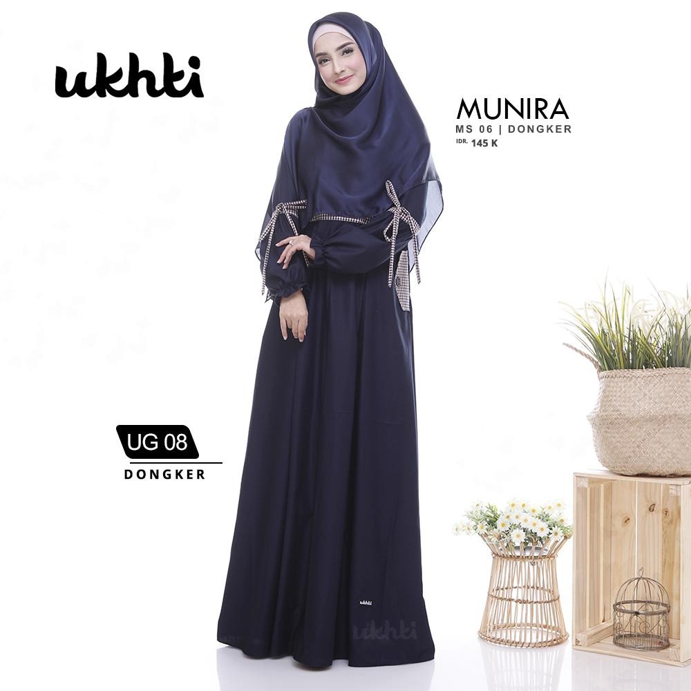 Gamis Ukhti Casual Syar'i Toyobo Premium Variasi Pita Model Tangan Berkaret New Ori by Ukhti UG 08