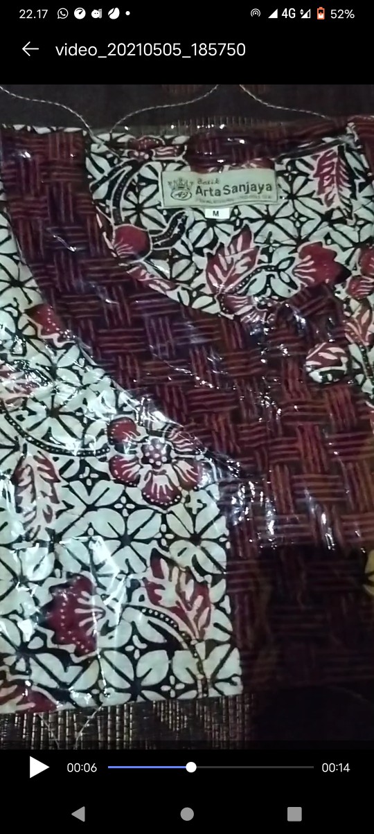 Blouse Dan Kemeja Batik Cap Lengan 3/4 / Seragam Kantor Size M L Xl Xxl 4l 5l