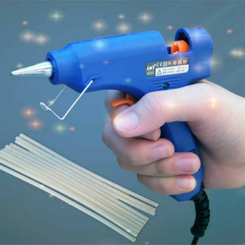 Lem Tembak Glue Gun + 10 pcs Lem Bakar Cair /Lem Lilin
