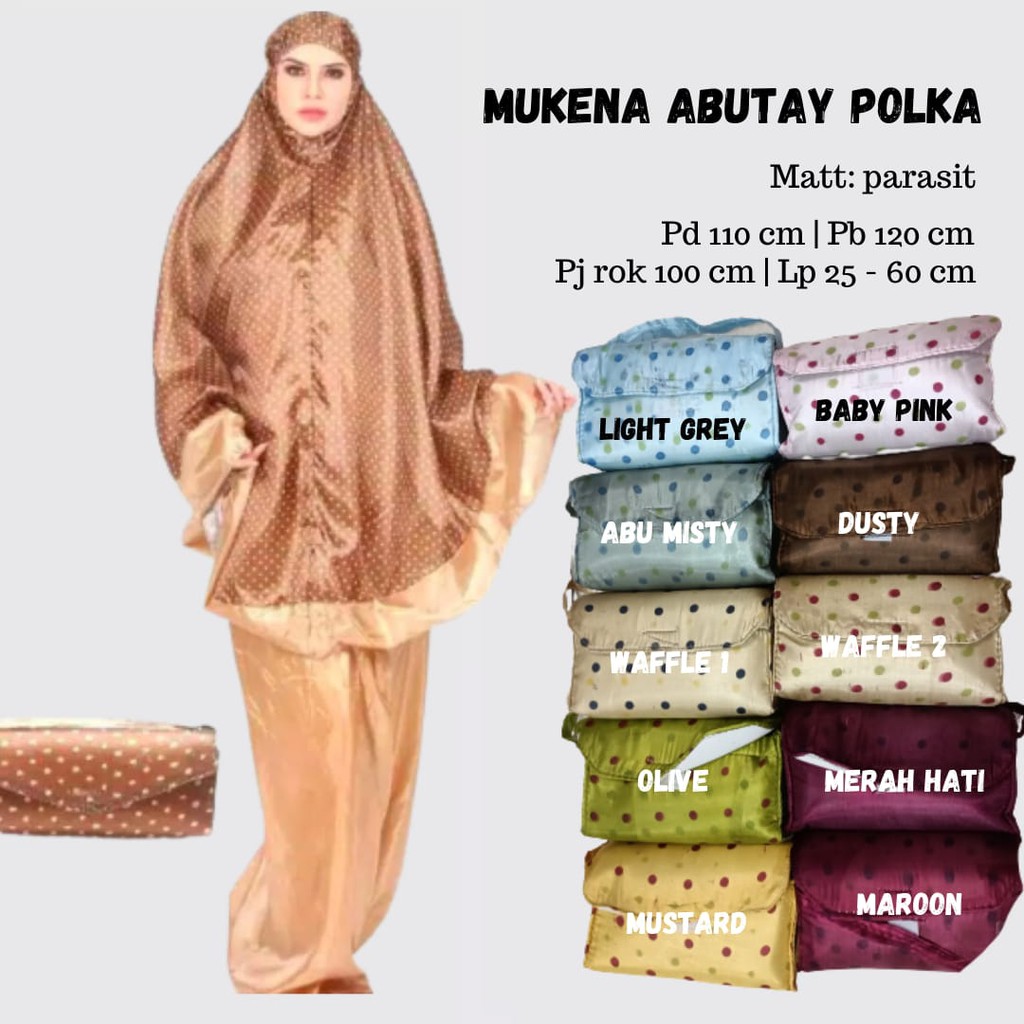 Mukena Abutay Polka / Mukena Parasit Motif Polkadot