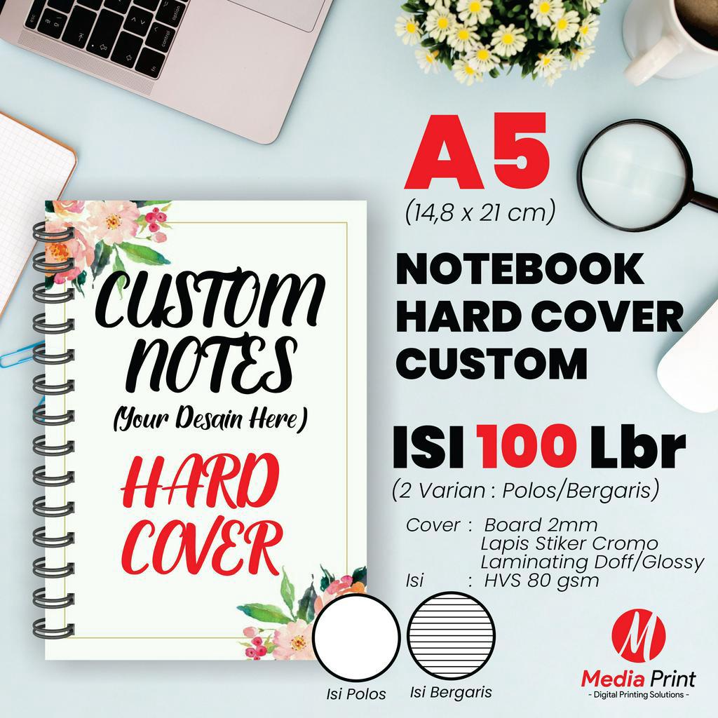 

Notebook Custom Hardcover Spiral A5 / Block Note / Souvenir 100 lbr (200 Halaman)