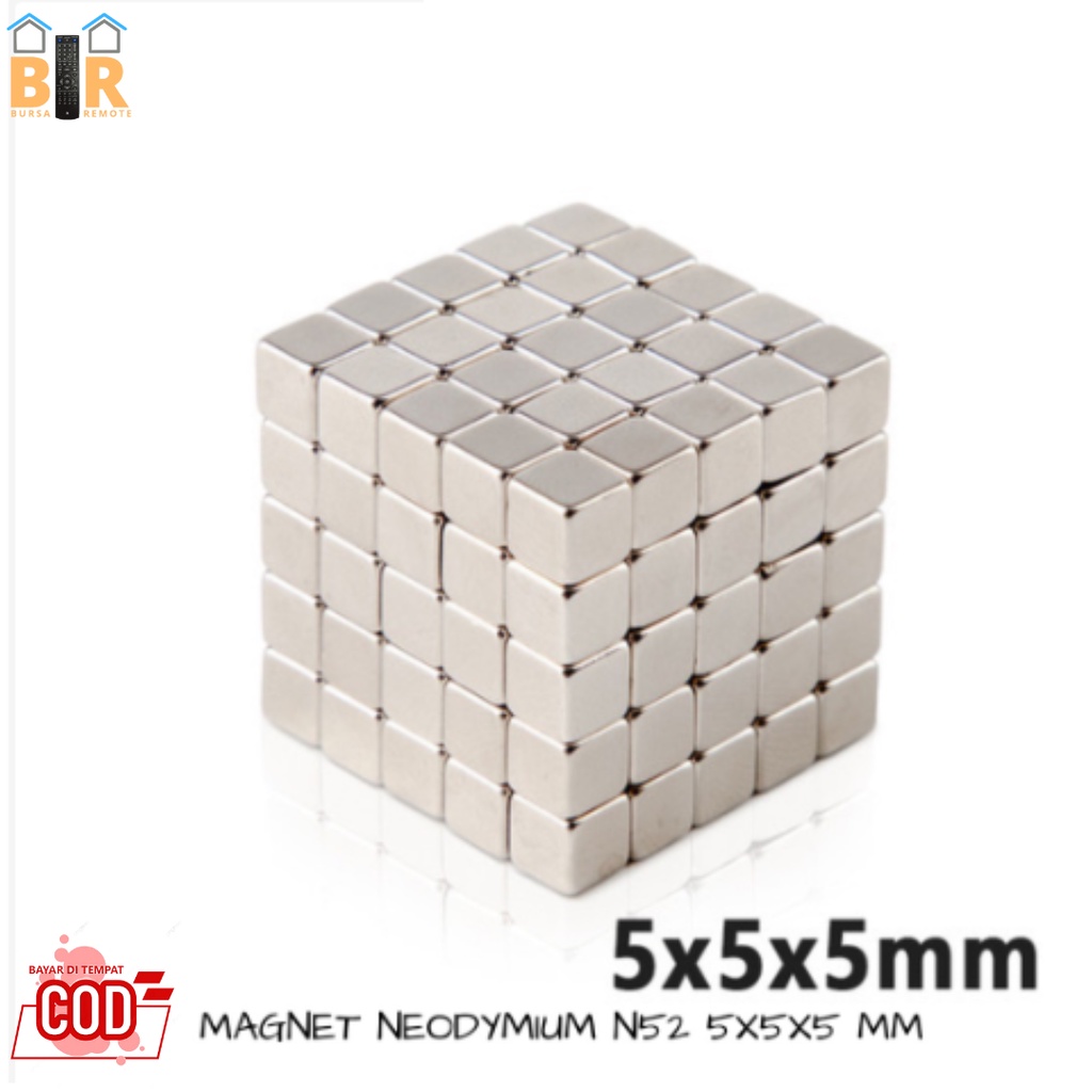 STRONG MAGNET NEODYMIUM KOTAK N52 NdFeB SQUARE 5X5X5 MM - MAGNET