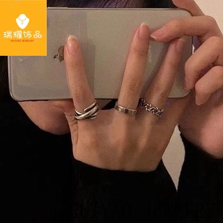 Cincin Model Terbuka Desain Angka Romawi Gaya Hip Hop Korea Untuk Wanita