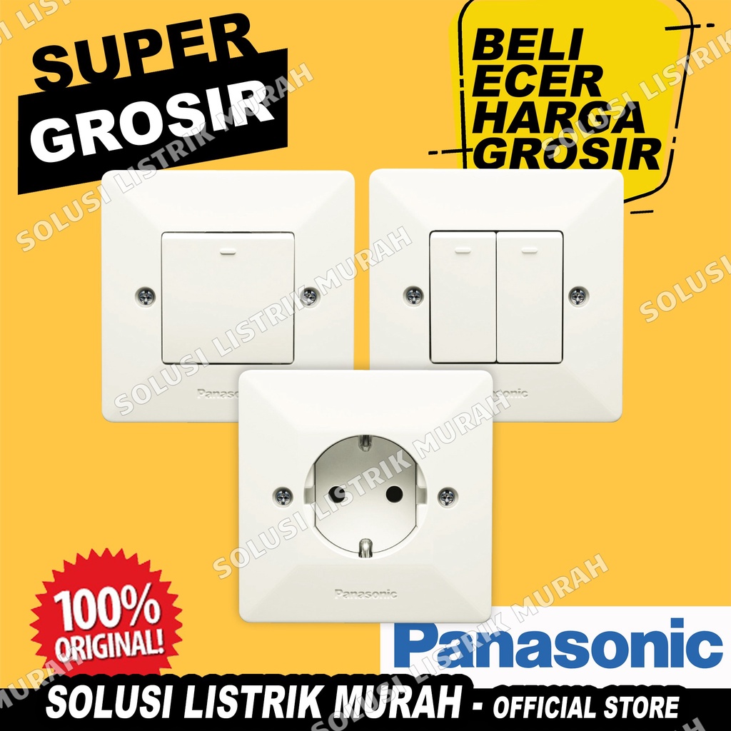 Panasonic Flasimo Saklar Single / Double / Stop Kontak Inbow / Tanam