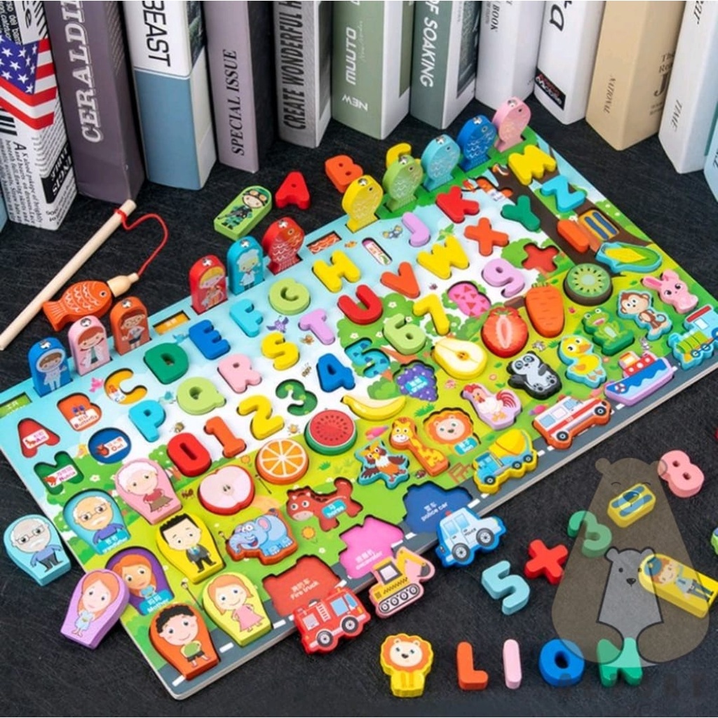 7 IN 1 PUZZLE EDUKASI / MONTESSORI 7 IN 1 PUZZLE / PUZZLE BERHITUNG DENGAN BENTUK / MAINAN EDUKASI PUZZLE KAYU ANAK